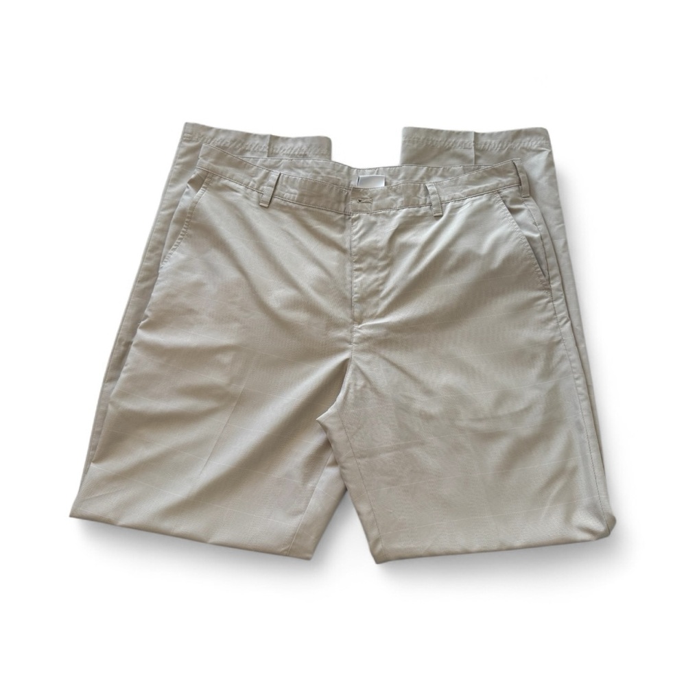 Izod Men's Beige Plaid Flat Front Golf Pants Size 38/34